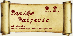 Marika Maljević vizit kartica